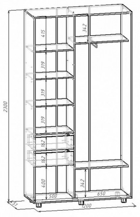 Шкаф-купе Удачный 1200x450x2300 в Ханты-Мансийске - hanty-mansiysk.mebel24.online | фото 3