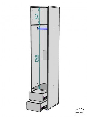 Шкаф Linnea MHR-1-3 2050х400х510 (ДВ-М 11.1.25) в Ханты-Мансийске - hanty-mansiysk.mebel24.online | фото 3