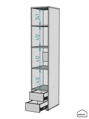 Шкаф Linnea MHR-1-4 2050х400х510 (ДВ-М 11.1.25) в Ханты-Мансийске - hanty-mansiysk.mebel24.online | фото 3