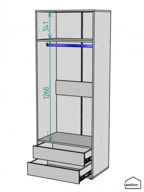 Шкаф Linnea MHR-2-3 2050х800х510 (ДВ-М 11.1.25) в Ханты-Мансийске - hanty-mansiysk.mebel24.online | фото 3