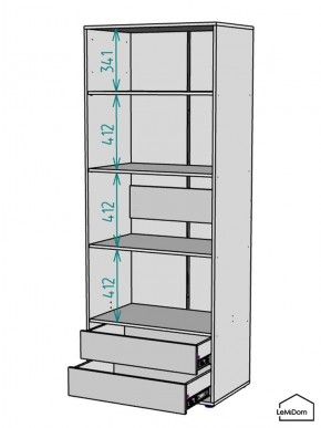 Шкаф Linnea MHR-2-4 2050х800х510 (Графит-М 11.1.25) в Ханты-Мансийске - hanty-mansiysk.mebel24.online | фото 3