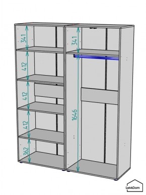 Шкаф Linnea MHR-4-1 2050х1600х510 (Белый-М 11.1.2) в Ханты-Мансийске - hanty-mansiysk.mebel24.online | фото 3