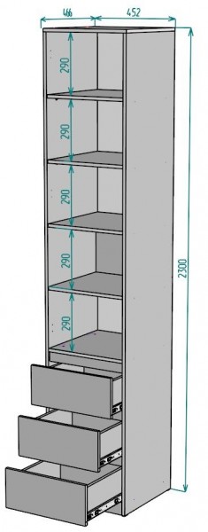 Шкаф Мальта H160 в Ханты-Мансийске - hanty-mansiysk.mebel24.online | фото 2