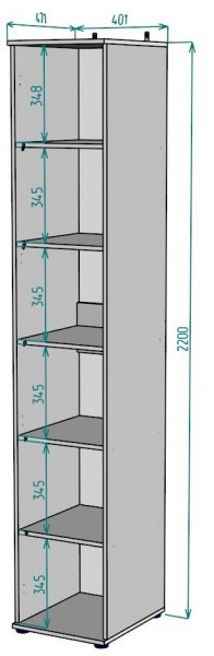Шкаф Ольга H59 в Ханты-Мансийске - hanty-mansiysk.mebel24.online | фото 2