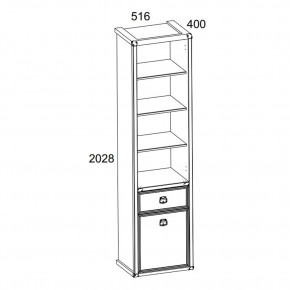 Шкаф открытый 1D1S, MAGELLAN, цвет Сосна винтаж в Ханты-Мансийске - hanty-mansiysk.mebel24.online | фото 2