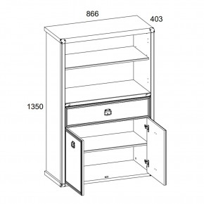 Шкаф открытый 2D1S, MAGELLAN, цвет Сосна винтаж в Ханты-Мансийске - hanty-mansiysk.mebel24.online | фото 3