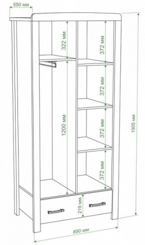 Шкаф платяной Бартоло Ш2Д в Ханты-Мансийске - hanty-mansiysk.mebel24.online | фото 2