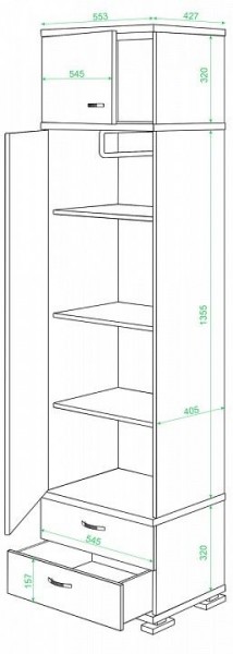 Шкаф платяной Домино КС-10 в Ханты-Мансийске - hanty-mansiysk.mebel24.online | фото 2