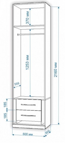 Шкаф платяной Нобиле Пл-60/60 в Ханты-Мансийске - hanty-mansiysk.mebel24.online | фото 2