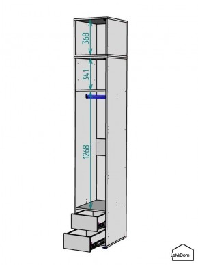 Шкаф с антресолью Linnea MHR-1A-3 2450х400х510 (Графит-М 11.1.25) в Ханты-Мансийске - hanty-mansiysk.mebel24.online | фото 3