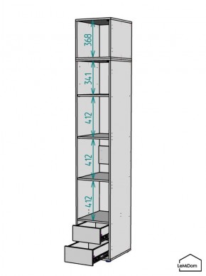 Шкаф с антресолью Linnea MHR-1A-4 2450х400х510 (Белый-М 11.1.2) в Ханты-Мансийске - hanty-mansiysk.mebel24.online | фото 3