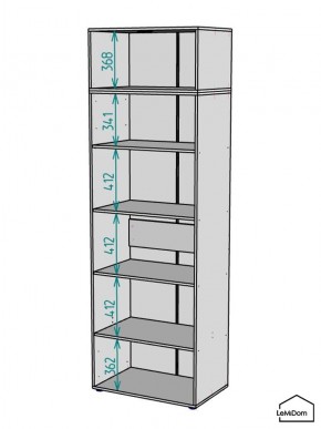 Шкаф с антресолью Linnea MHR-2A-2 2450х800х510 (Графит-М 11.1.25) в Ханты-Мансийске - hanty-mansiysk.mebel24.online | фото 3