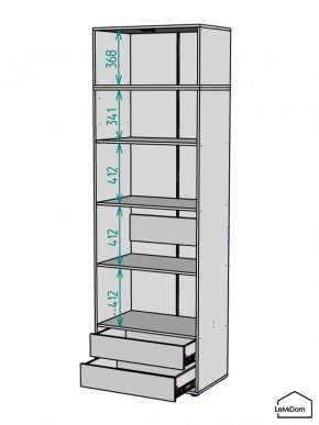 Шкаф с антресолью Linnea MHR-2A-4 2450х800х510 (Графит-М 11.1.25) в Ханты-Мансийске - hanty-mansiysk.mebel24.online | фото 3