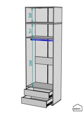 Шкаф с антресолью Linnea MHR-2POA-3 2450х800х510 (Белый-М 11.1.2) в Ханты-Мансийске - hanty-mansiysk.mebel24.online | фото 3