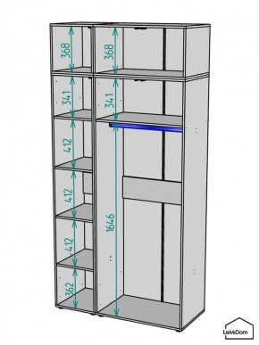Шкаф с антресолью Linnea MHR-3POA-1 2450х1200х510 (Белый-М 11.1.2) в Ханты-Мансийске - hanty-mansiysk.mebel24.online | фото 3