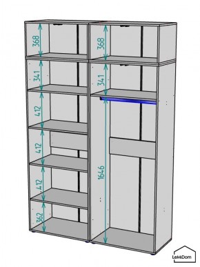 Шкаф с антресолью Linnea MHR-4A-1 2450х1600х510 (Графит-М 11.1.25) в Ханты-Мансийске - hanty-mansiysk.mebel24.online | фото 3