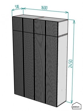 Шкаф с антресолью Linnea MHR-4POA-2 2450х1600х510 (Белый-М 11.1.2) в Ханты-Мансийске - hanty-mansiysk.mebel24.online | фото 2