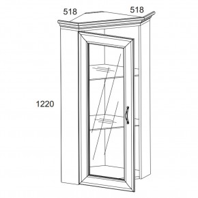 Шкаф с витриной 1VU, TIFFANY, цвет вудлайн кремовый в Ханты-Мансийске - hanty-mansiysk.mebel24.online | фото 2