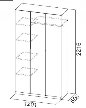 Шкаф ШК-5 (1200) Меланж в Ханты-Мансийске - hanty-mansiysk.mebel24.online | фото 5