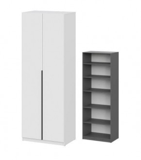 Шкаф ШК-5 + 4 полки (800) Белый текстурный в Ханты-Мансийске - hanty-mansiysk.mebel24.online | фото 2