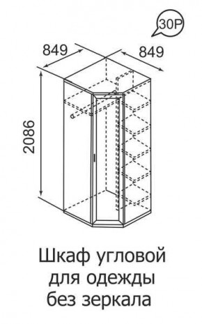 Шкаф угловой для одежды Ника-Люкс 30 без зеркал в Ханты-Мансийске - hanty-mansiysk.mebel24.online | фото 3