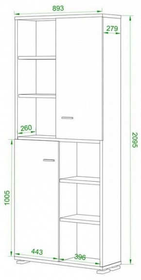 Шкаф-витрина Домино ПУ-30-2-ФС в Ханты-Мансийске - hanty-mansiysk.mebel24.online | фото 2