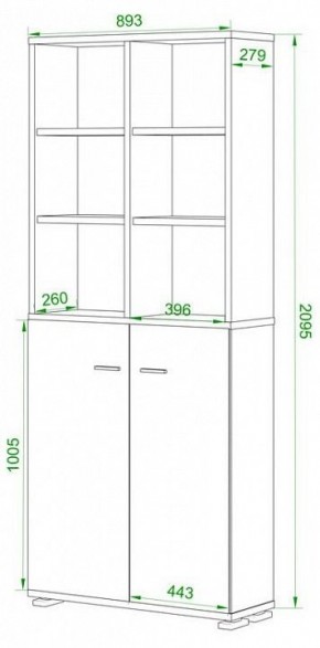 Шкаф-витрина Домино ПУ-30-4-ФС в Ханты-Мансийске - hanty-mansiysk.mebel24.online | фото 2