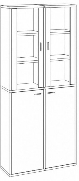 Шкаф-витрина Домино СУ(ш2в2)+2ФС+2ФГ в Ханты-Мансийске - hanty-mansiysk.mebel24.online | фото 3