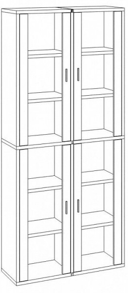 Шкаф-витрина Домино СУ(ш2в2)+4ФС в Ханты-Мансийске - hanty-mansiysk.mebel24.online | фото 3