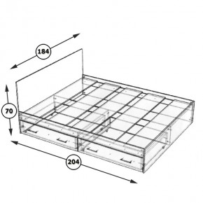 Стандарт Кровать с ящиками 1800, цвет дуб сонома, ШхГхВ 183,5х203,5х70 см., сп.м. 1800х2000 мм., без матраса, основание есть в Ханты-Мансийске - hanty-mansiysk.mebel24.online | фото 6