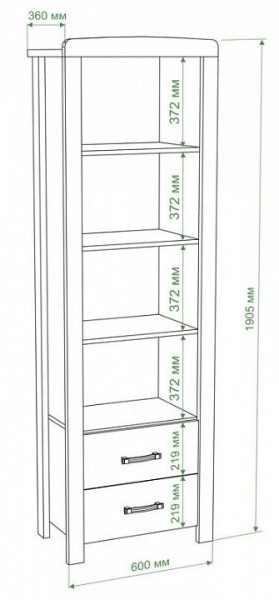 Стеллаж комбинированный Бартоло ВТД в Ханты-Мансийске - hanty-mansiysk.mebel24.online | фото 2