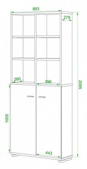 Стеллаж комбинированный Домино Лайт ПУ-30-4 в Ханты-Мансийске - hanty-mansiysk.mebel24.online | фото 2