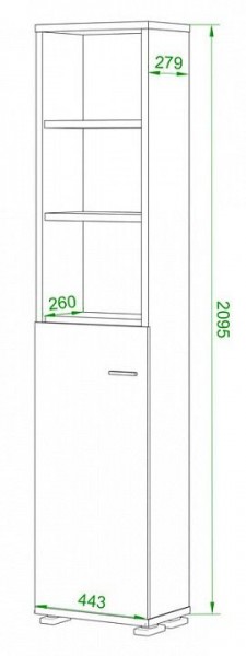 Стеллаж комбинированный Домино ПУ-20-2 в Ханты-Мансийске - hanty-mansiysk.mebel24.online | фото 2