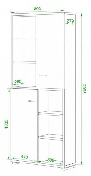 Стеллаж комбинированный Домино ПУ-30-2 в Ханты-Мансийске - hanty-mansiysk.mebel24.online | фото 2