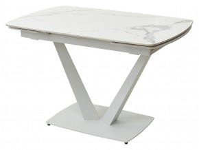 Стол ALATRI 120 GLOSS STATUARIO WHITE SOLID CERAMIC / WHITE, ®DISAUR в Ханты-Мансийске - hanty-mansiysk.mebel24.online | фото 1