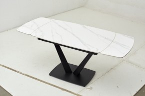 Стол ALATRI 120 MATT WHITE MARBLE SOLID CERAMIC / BLACK, ®DISAUR в Ханты-Мансийске - hanty-mansiysk.mebel24.online | фото 1