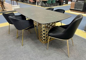 Стол CHIAVARI 220 KL-116 Черный мрамор матовый, итальянская керамика / бронзовый, ®DISAUR в Ханты-Мансийске - hanty-mansiysk.mebel24.online | фото 2