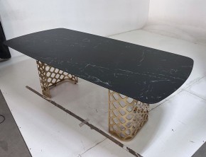 Стол CHIAVARI 220 KL-116 Черный мрамор матовый, итальянская керамика / бронзовый, ®DISAUR в Ханты-Мансийске - hanty-mansiysk.mebel24.online | фото 6