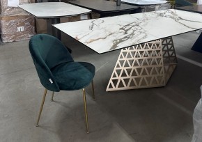 Стол ENNA 220 KL-188 Контрастный мрамор матовый, итальянская керамика/ каркас цвета шампань, ®DISAUR в Ханты-Мансийске - hanty-mansiysk.mebel24.online | фото 8