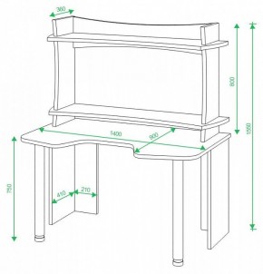 Стол компьютерный Домино lite СКЛ-Игр140 в Ханты-Мансийске - hanty-mansiysk.mebel24.online | фото 2