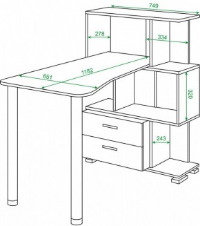 Стол компьютерный Домино СЛ-5-3СТ-2+БЯ в Ханты-Мансийске - hanty-mansiysk.mebel24.online | фото 2