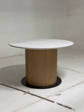 Стол MESA D120 цвет БЕЛЫЙ МРАМОР M326 / Каркас OAK, ®DISAUR в Ханты-Мансийске - hanty-mansiysk.mebel24.online | фото 3