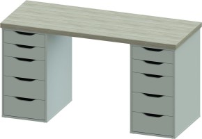 Стол письменный Ингар 2/55 140x75x55, дуб беленый/белый в Ханты-Мансийске - hanty-mansiysk.mebel24.online | фото 2