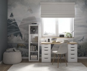 Стол письменный Ингар 2/55 140x75x55, дуб беленый/белый в Ханты-Мансийске - hanty-mansiysk.mebel24.online | фото 4