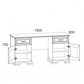 Стол письменный, TIFFANY, цвет вудлайн кремовый в Ханты-Мансийске - hanty-mansiysk.mebel24.online | фото 3