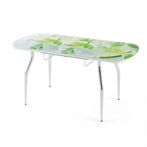 Стол раздвижной Бриз лайм R156 Цветы R044 в Ханты-Мансийске - hanty-mansiysk.mebel24.online | фото 1