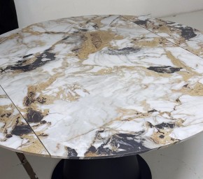 Стол TERAMO 135 GLOSS GRAND JADE SOLID CERAMIC, керамика, поворотн.механизм / Черный каркас, ®DISAUR в Ханты-Мансийске - hanty-mansiysk.mebel24.online | фото 4