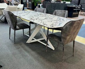 Стол VICENZA 220 BULGARI WHITE, керамика / белый, ®DISAUR в Ханты-Мансийске - hanty-mansiysk.mebel24.online | фото 2