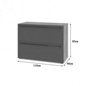 СТОУН С81 Комод (серый дуб/белый) в Ханты-Мансийске - hanty-mansiysk.mebel24.online | фото 2