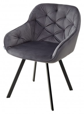 Стул GALE 360 град. поворот. BLUVEL-14 GREY, велюр/ черный каркас, М-City в Ханты-Мансийске - hanty-mansiysk.mebel24.online | фото 4